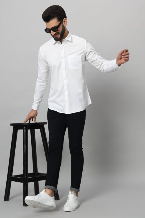 Stitch & Sway White Men Casual Shirt