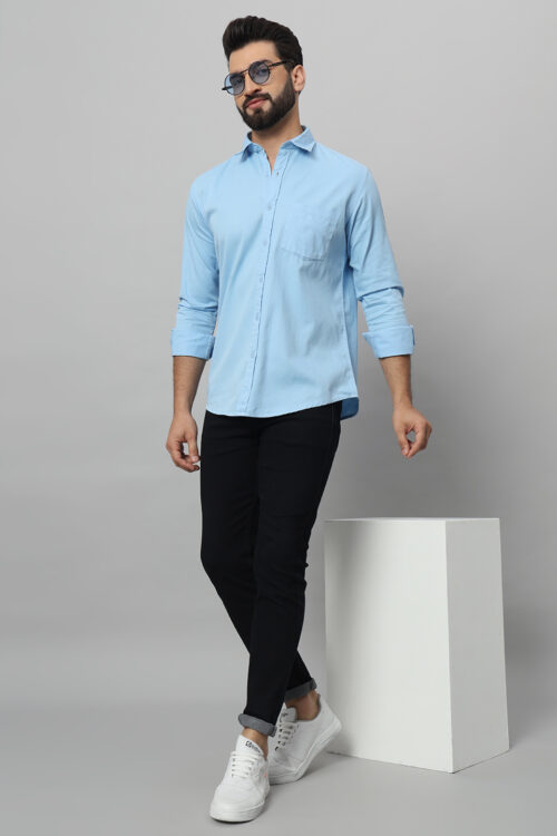 Stitch & Sway Blue Men Casual Shirt