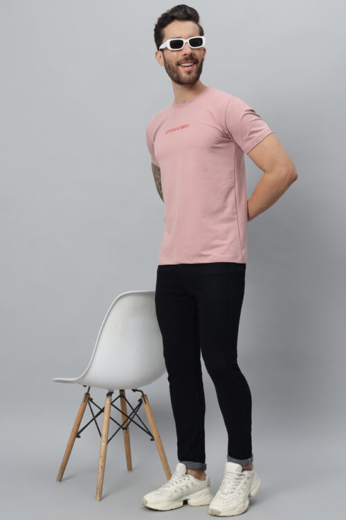 Stitch & Sway Cavern Pink Round Neck Unisex T-shirt