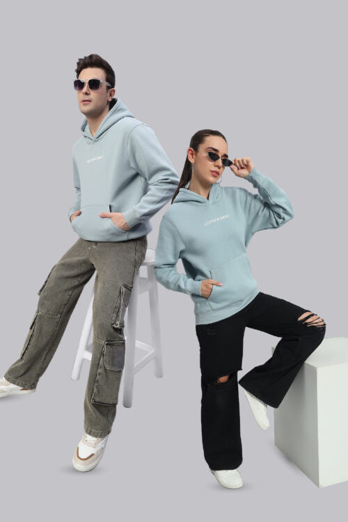 Stitch & Sway Blue Regular Fit Unisex Hoodie